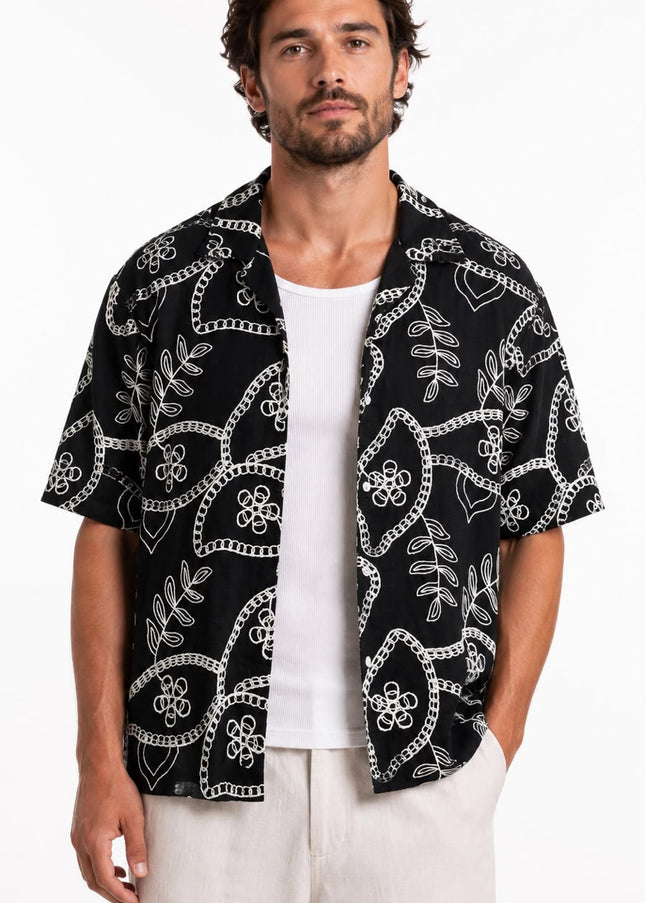 Midnight Botanical Resort Shirt