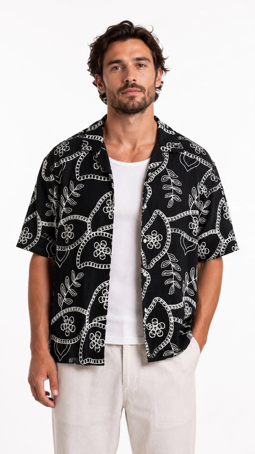 Midnight Botanical Resort Shirt