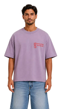 Harmony Graphic Oversized Tee – Lavender Mist