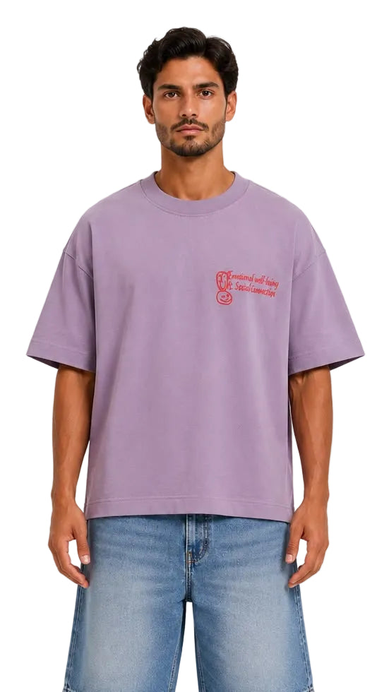 Harmony Graphic Oversized Tee – Lavender Mist