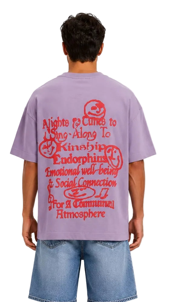 Harmony Graphic Oversized Tee – Lavender Mist