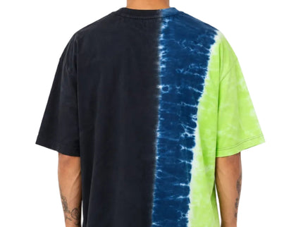 Ocean Fade Tie-Dye Oversized Tee – Midnight Lime