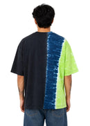 Ocean Fade Tie-Dye Oversized Tee – Midnight Lime