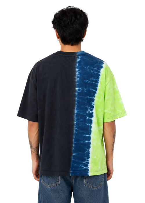 Ocean Fade Tie-Dye Oversized Tee – Midnight Lime