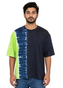 Ocean Fade Tie-Dye Oversized Tee – Midnight Lime