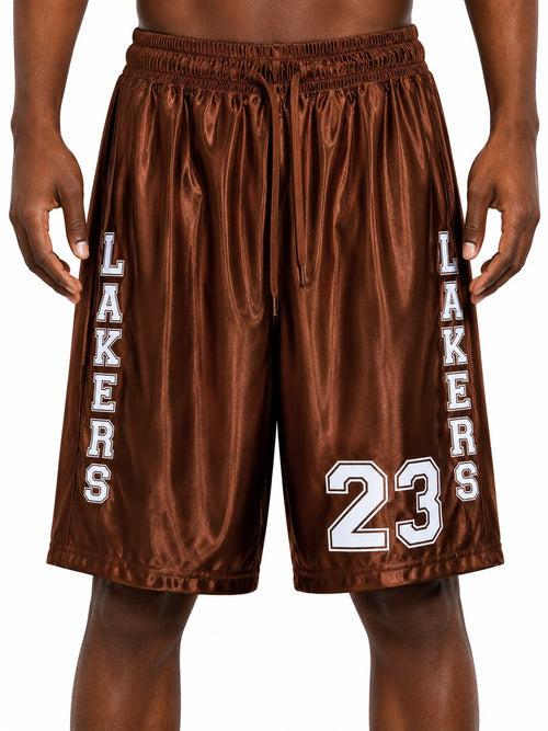 Copper Lakers 23 Metallic Basketball Shorts