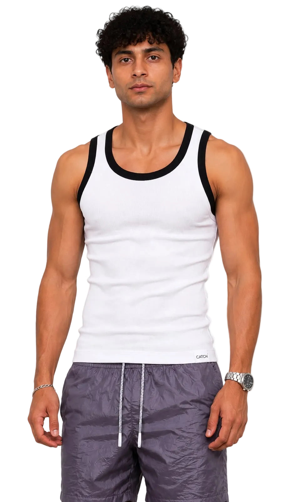 Contrast Rib Tank Top