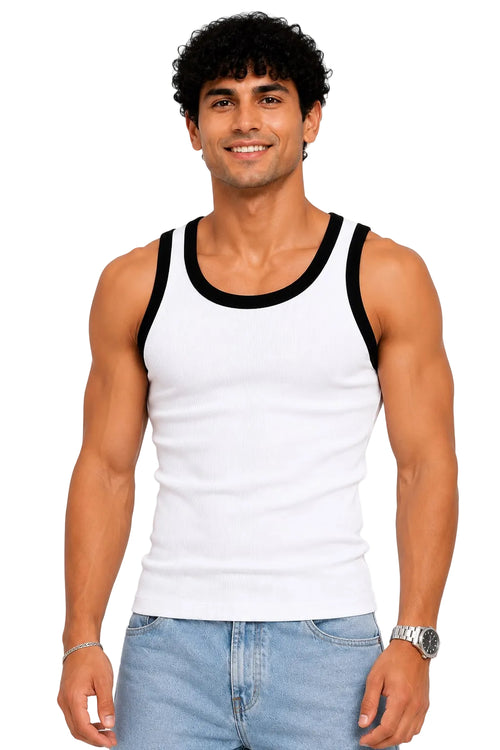 Contrast Rib Tank Top