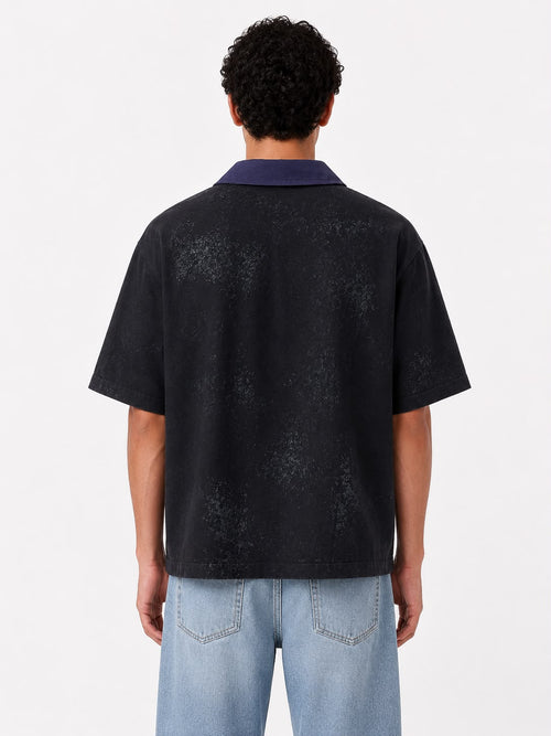Wash Open Contrast Collar Box Fit Shirt