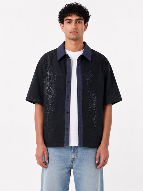 Wash Open Contrast Collar Box Fit Shirt
