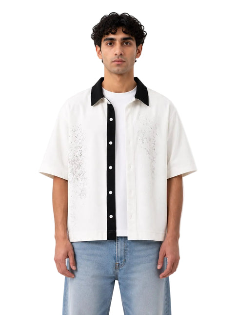 Wash Open Contrast Collar Box Fit Shirt