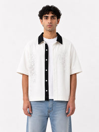 Wash Open Contrast Collar Box Fit Shirt