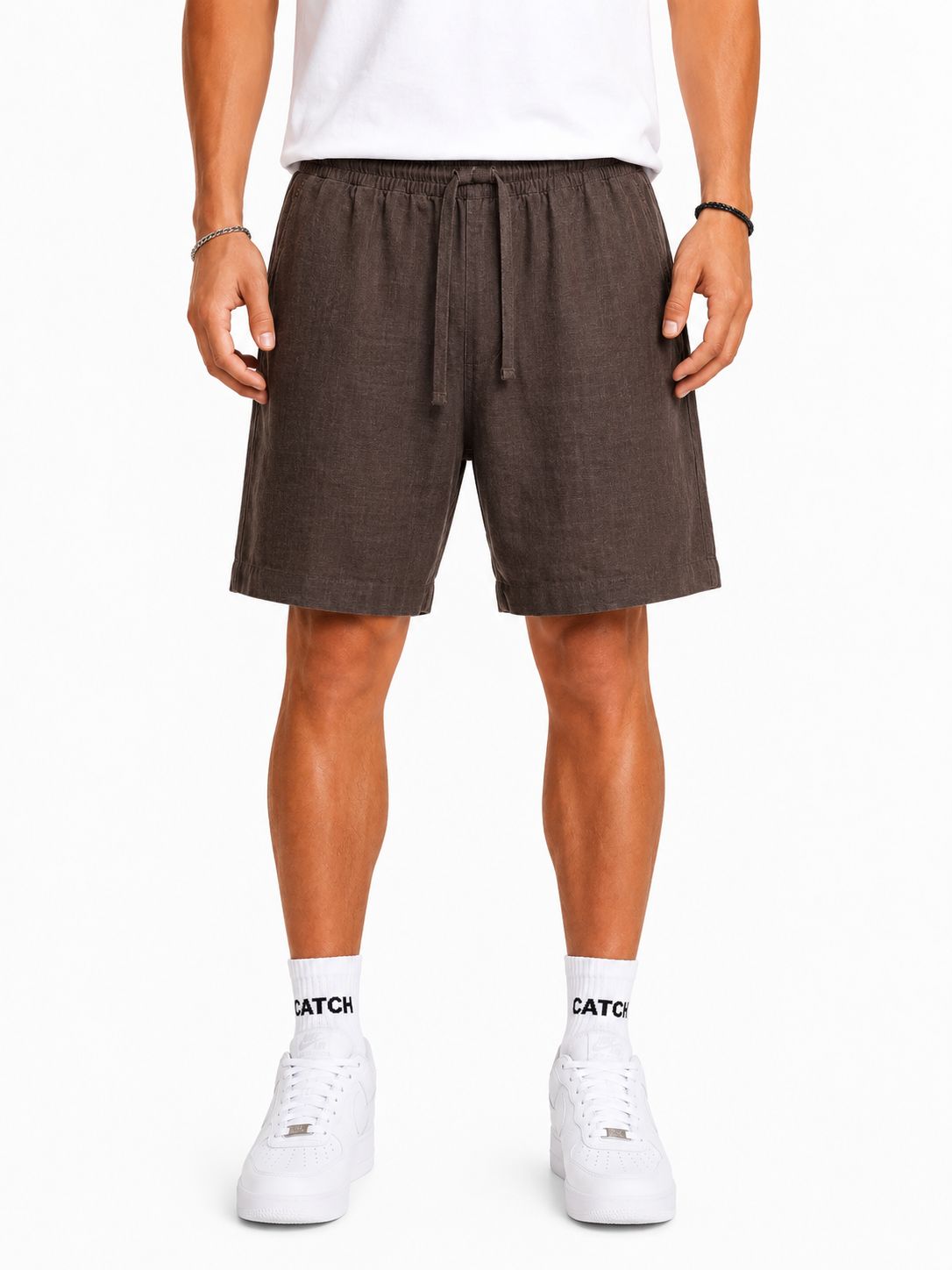 Vintage Washed Drawstring Shorts
