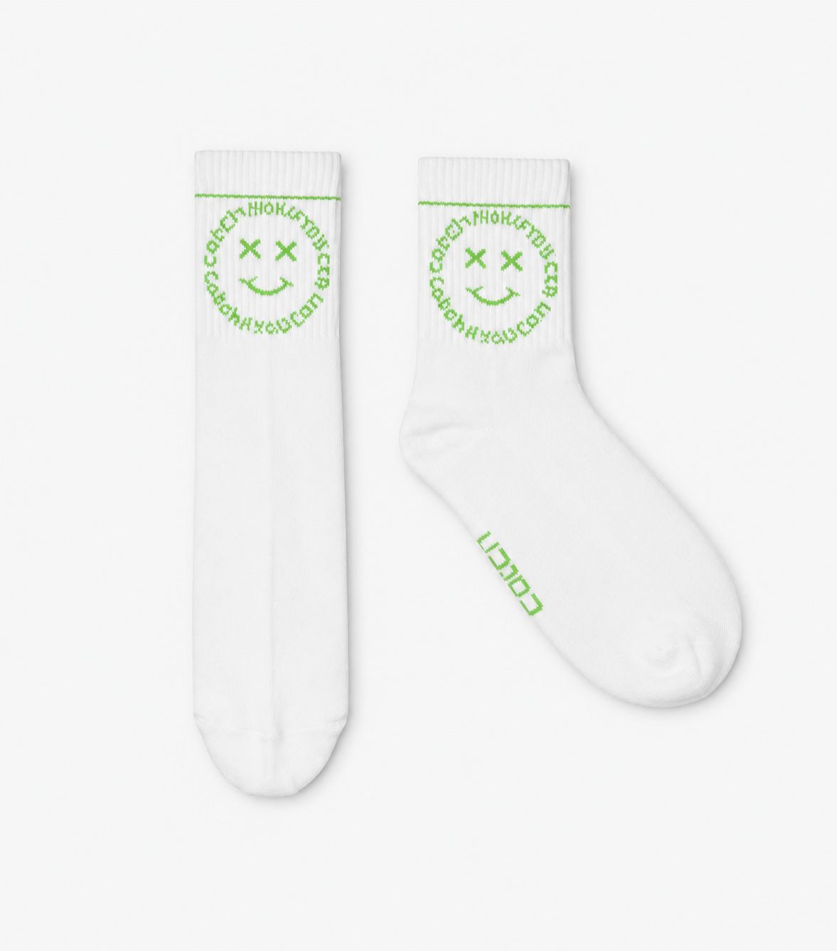 Graphic Crew Socks (Black / White/ Neon Green)– Pack of 3