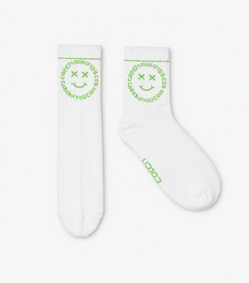 Graphic Crew Socks (Black / White/ Neon Green)– Pack of 3