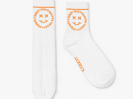 Statement Crew Socks (Black / White / Neon Orange )– Pack of 3