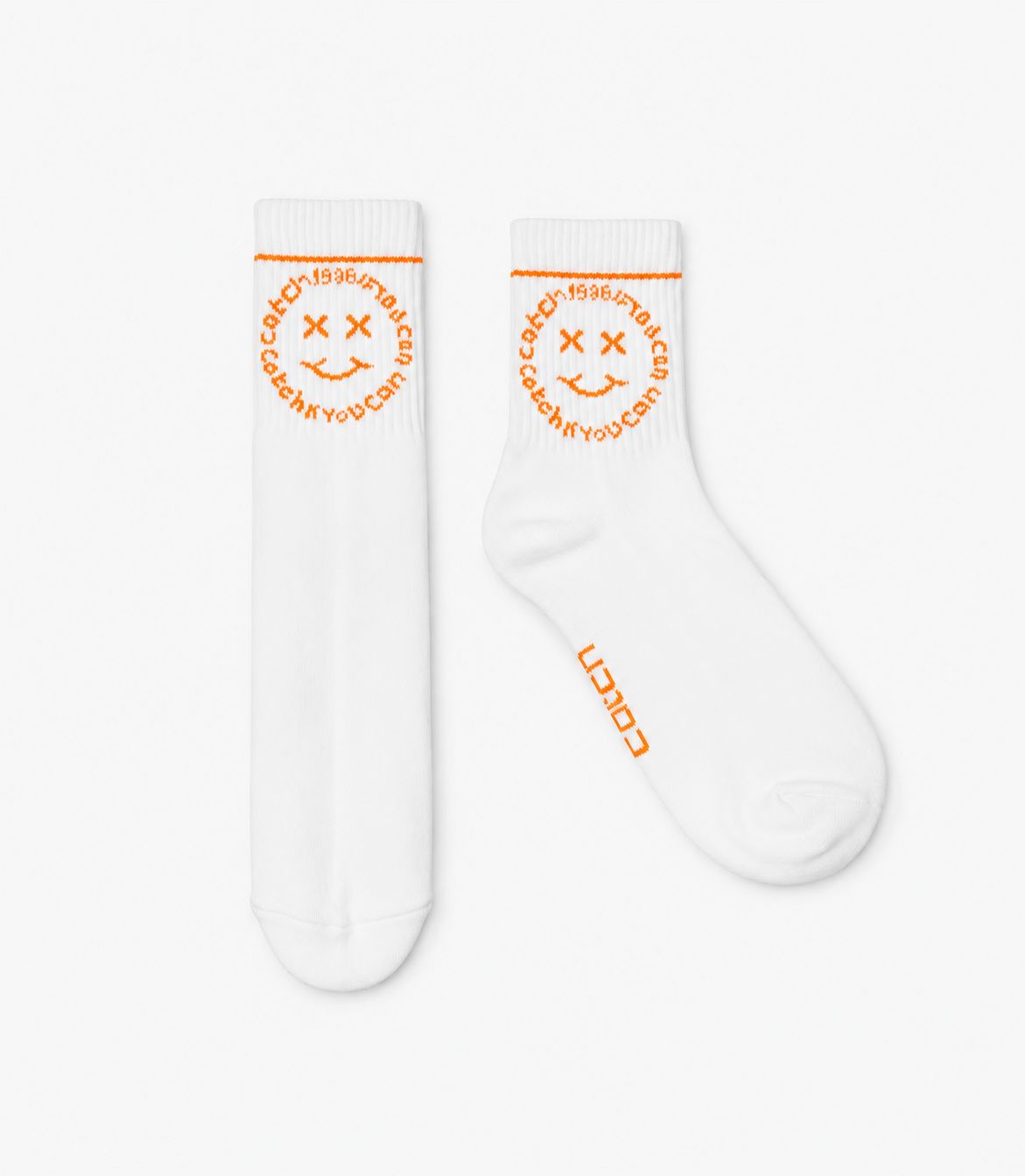 Statement Crew Socks (Black / White / Neon Orange )– Pack of 3
