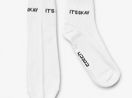 Statement Crew Socks (Black / White / Neon Orange )– Pack of 3