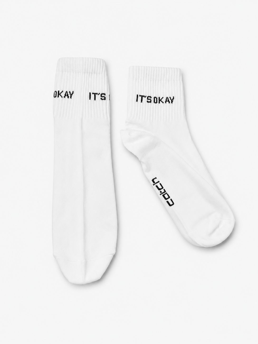 Statement Crew Socks (Black / White / Neon Orange )– Pack of 3