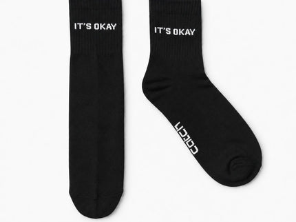 Statement Crew Socks (Black / White / Neon Orange )– Pack of 3