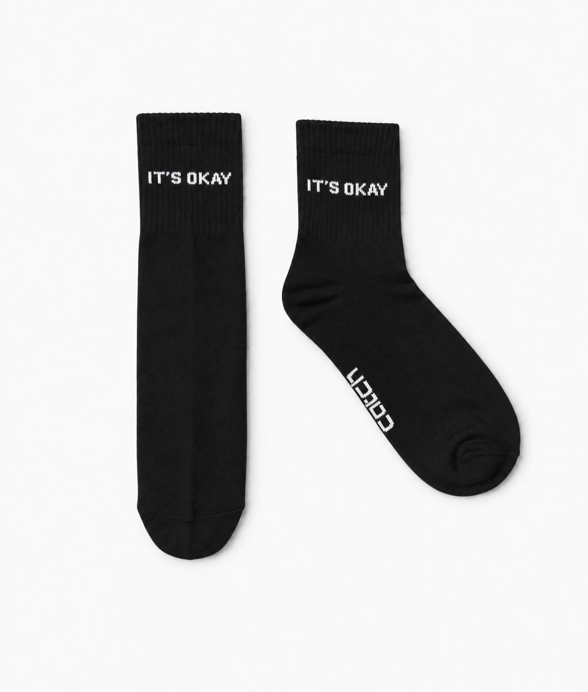 Statement Crew Socks (Black / White / Neon Orange )– Pack of 3