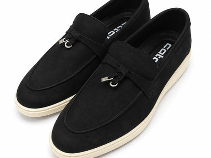 Black Minimal Suede Loafers