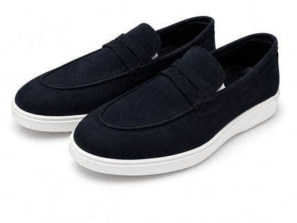 Navy Penny Loafers
