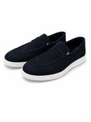 Navy Penny Loafers