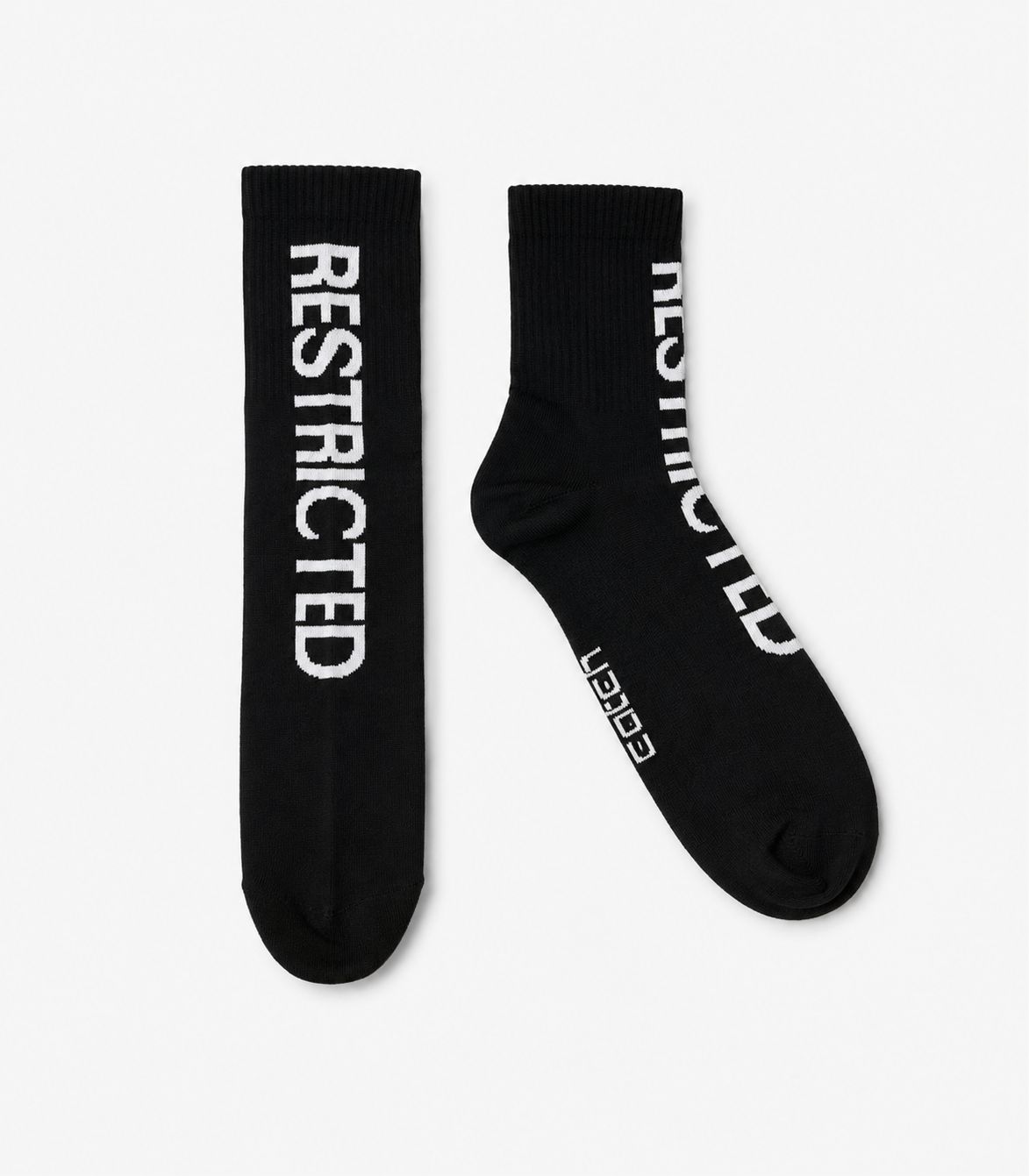 Graphic Crew Socks (White / White / Black )- Pack of 3
