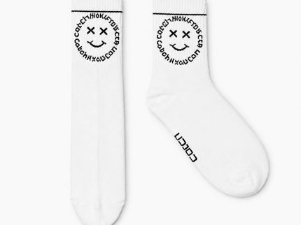 Graphic Crew Socks (White / White / Black )- Pack of 3