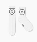 Graphic Crew Socks (White / White / Black )- Pack of 3
