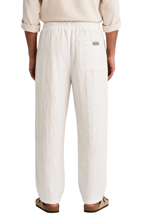 Textured Linen Straight Relaxed Trousers