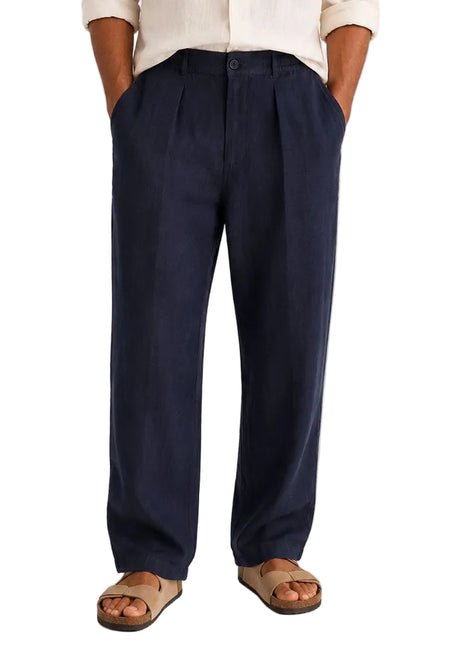 Linen Relaxed Straight Trousers