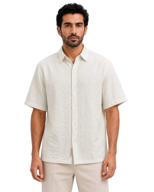 Zigzag Textured Resort Shirt