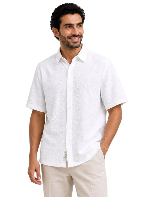 Zigzag Textured Resort Shirt