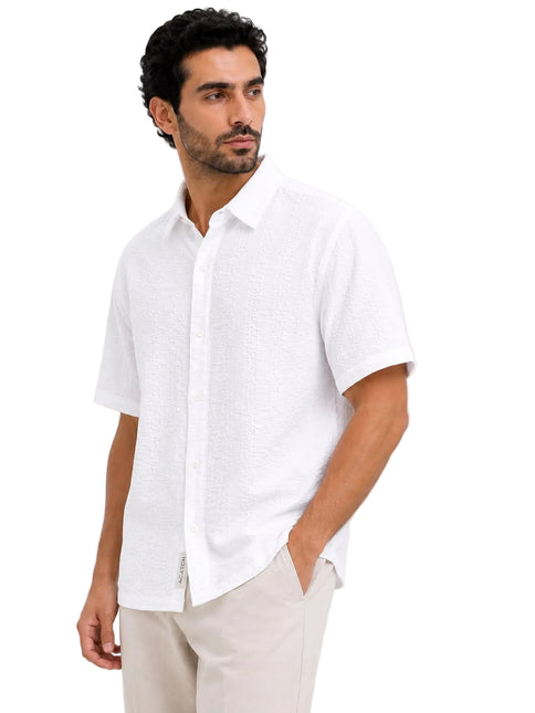 Zigzag Textured Resort Shirt