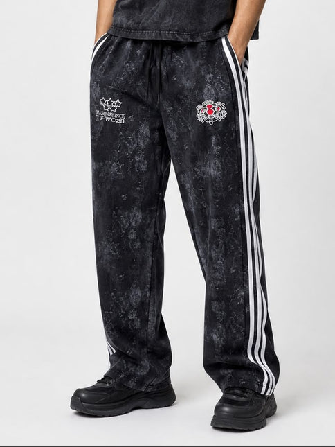 Washed Waterproof Side Stripe Pants