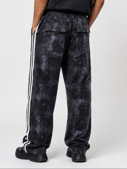 Washed Waterproof Side Stripe Pants
