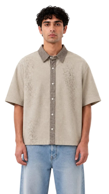 Wash Open Contrast Collar Box Fit Shirt