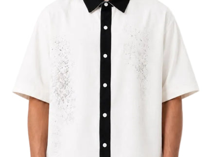 Wash Open Contrast Collar Box Fit Shirt