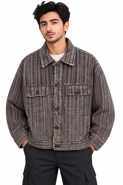 Vintage Stripe Washed Velvet Jacket
