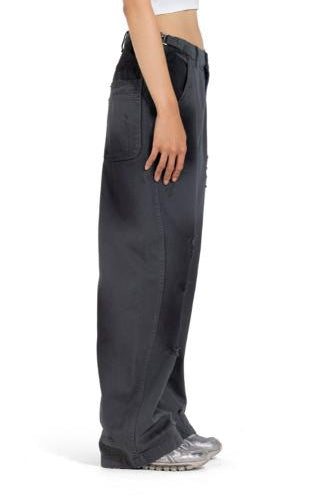Distressed Wide Leg Denim Pants