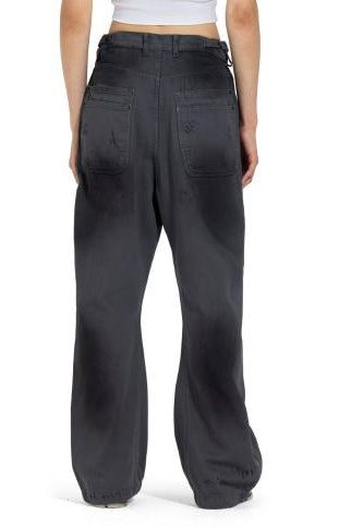 Distressed Wide Leg Denim Pants