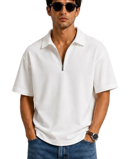 Zip Collar T-Shirt – Box Fit