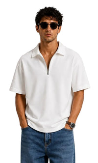 Zip Collar T-Shirt – Box Fit