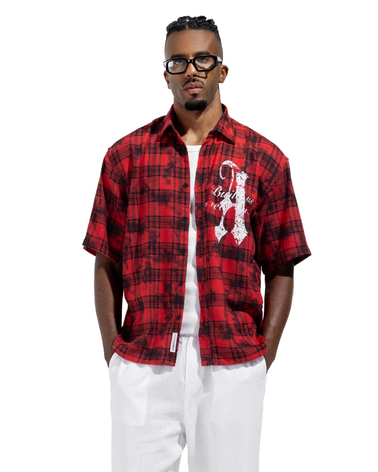 Plaid Graphic Box Fit Shirt