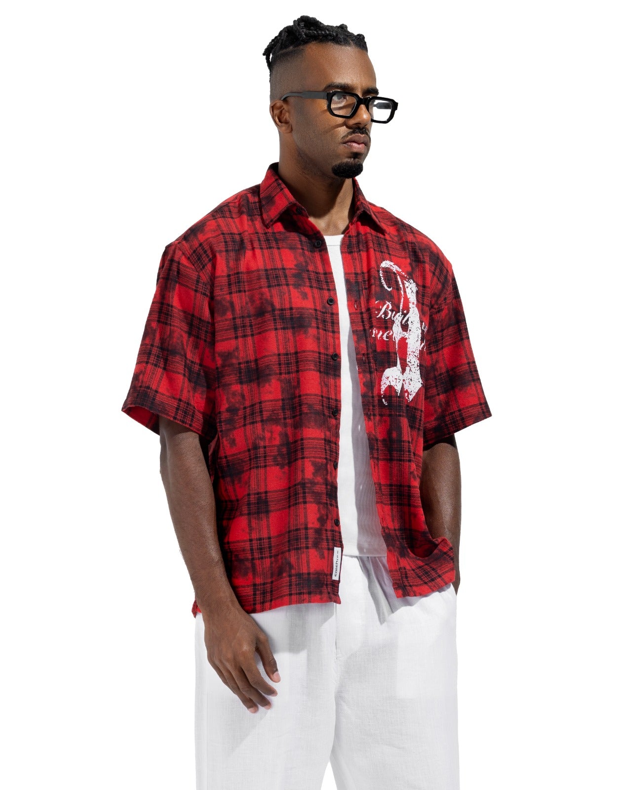 Plaid Graphic Box Fit Shirt