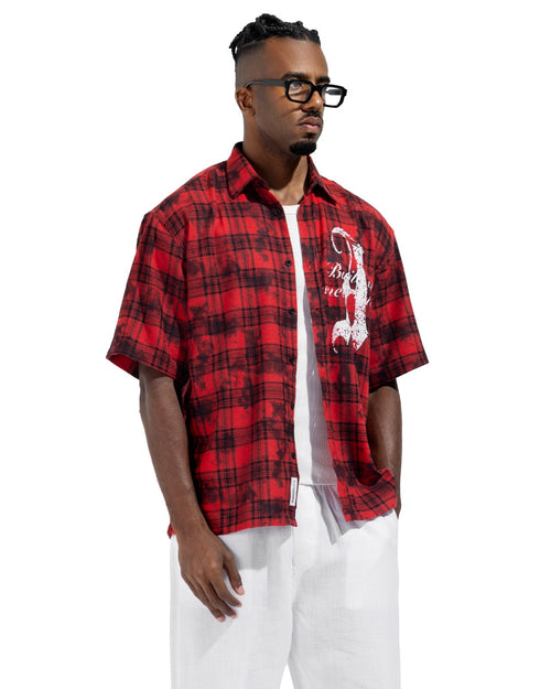 Plaid Graphic Box Fit Shirt