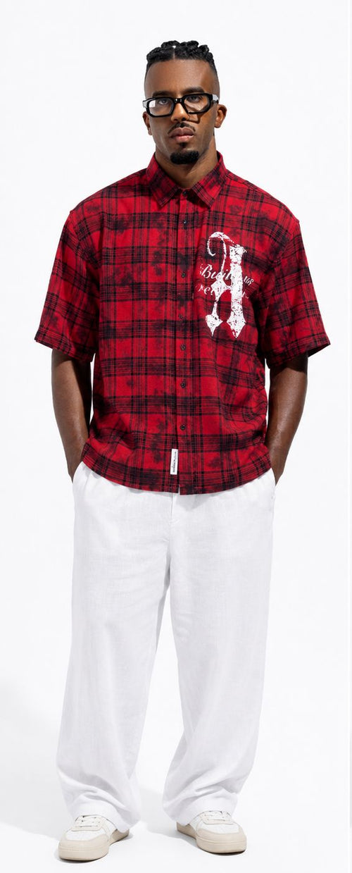 Plaid Graphic Box Fit Shirt