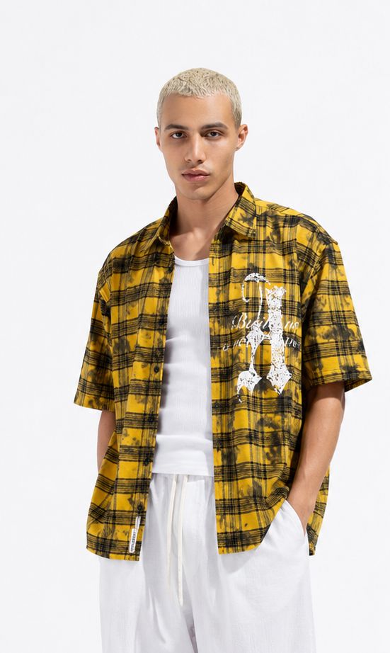 Plaid Graphic Box Fit Shirt